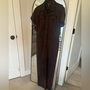 YFB Denim Aviator Jumpsuit - Brown NWOT